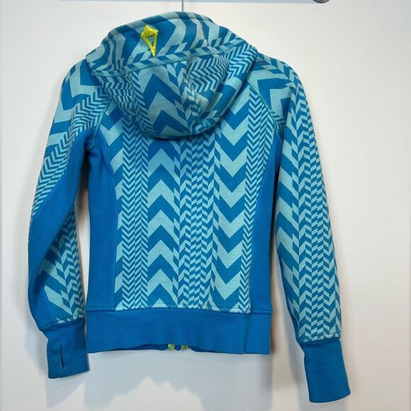 Ivivva by Lululemon Scuba Jacket Girls 12 Chevron Blue - Picture 8 of 10